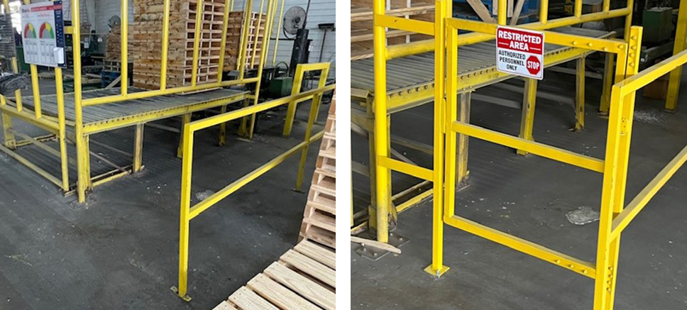Safety gate before and after
