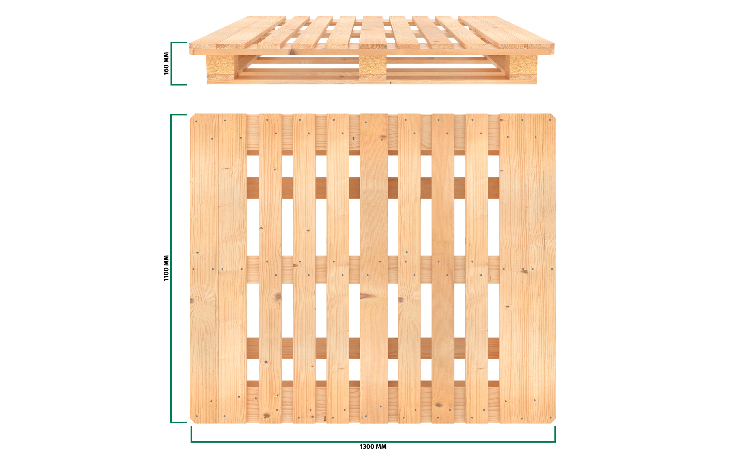 CP7 - Chemical Pallet - Dimensions 1300 x 1100 x 160 mm