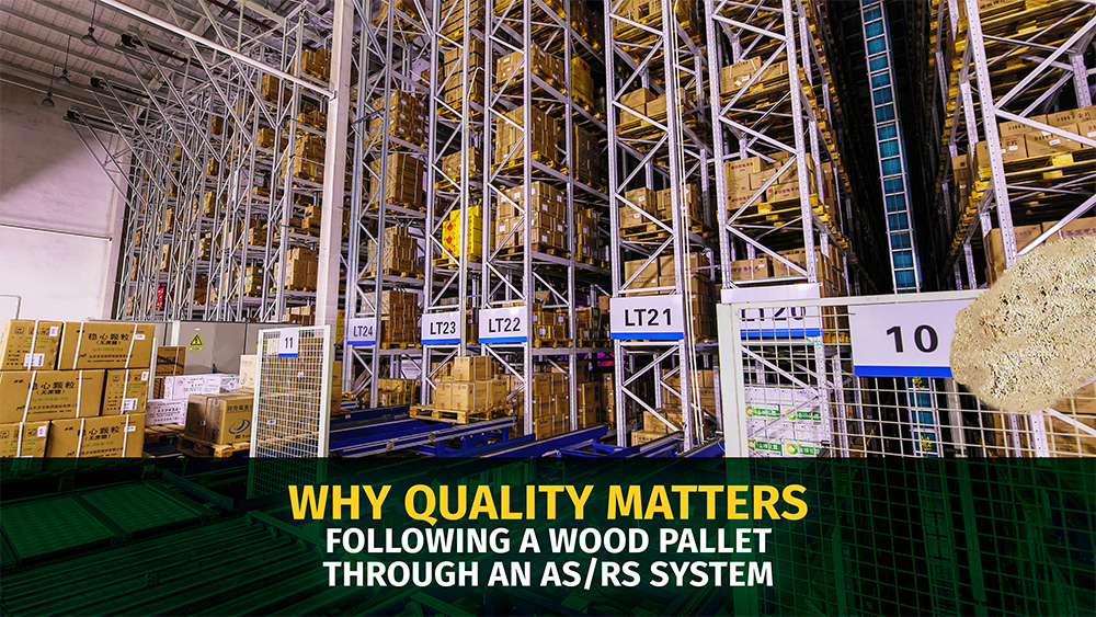Wood pallets in an automated warehouse